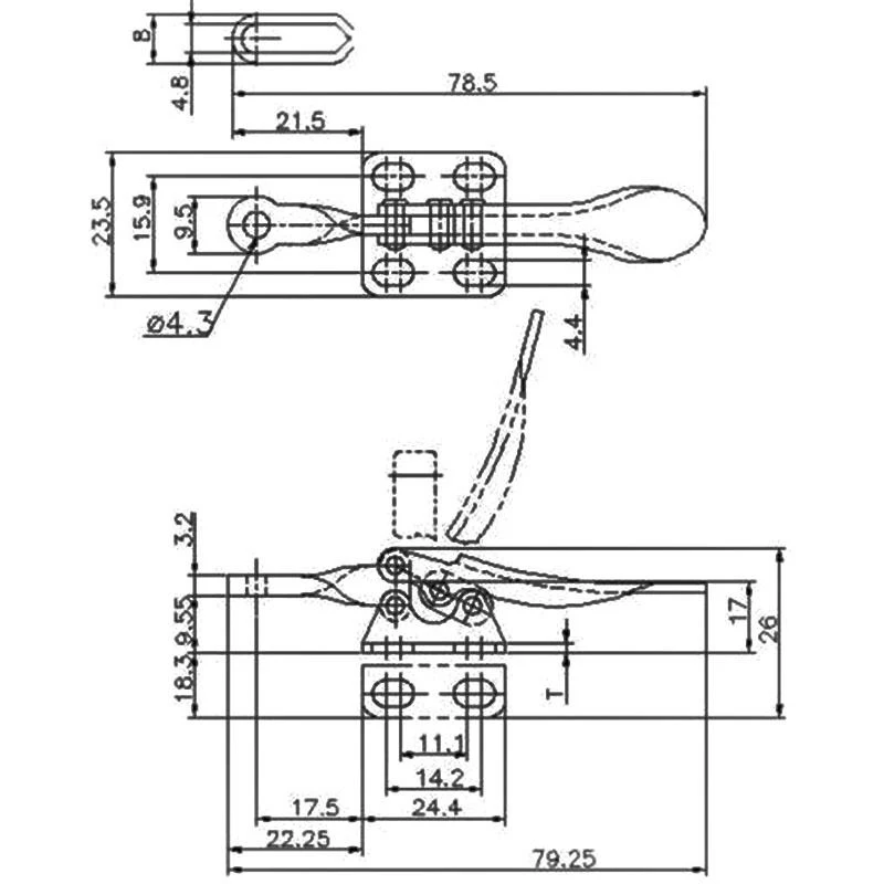 4pcs GH-201A Horizontal Toggle Clamp Quick-Release Toggle Clamps Set 27KG Vertical Toggle Clamp Hand Clip Tool