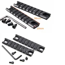 2 шт./компл. DIY Стандартный 20 мм ткач база Picatinny RIS короткий рельс вправо/влево кривая нижняя сторона свинцовая направляющая G36 G36C