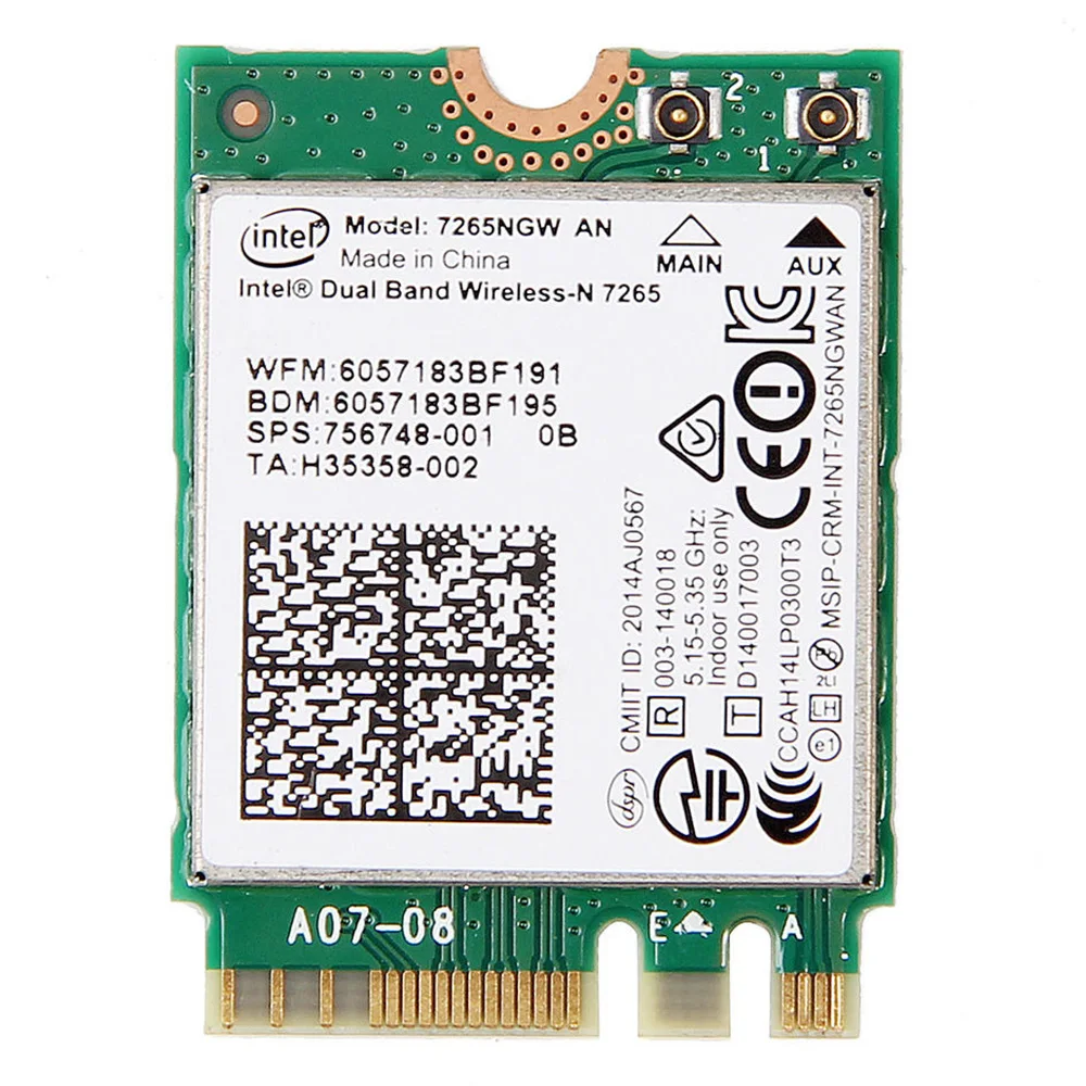 Intel 7265 Intel Wireless Ac 7265 7265ngw Ngff 7265ac Ac7265 Dual Band For Hp 001 867m Wifi Network Card Intel 7265 Ac 7265intel Wireless Ac Aliexpress