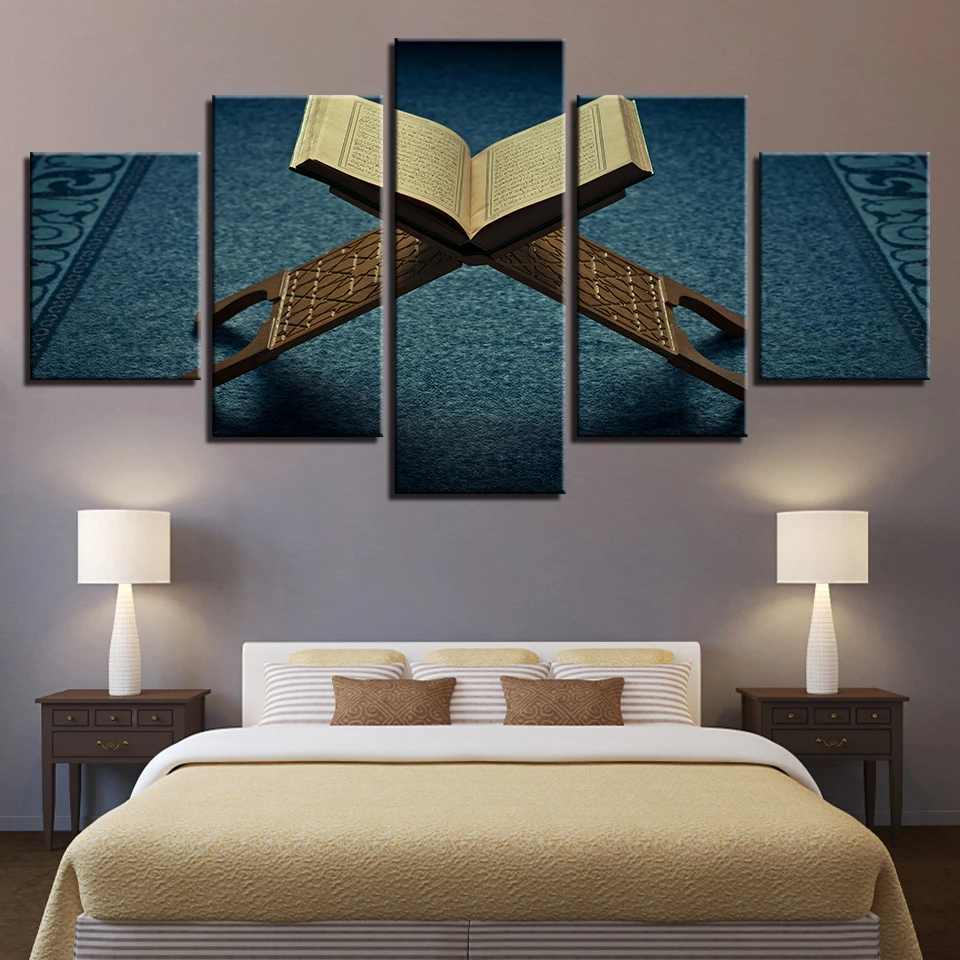 Canvas Paintings Home Decor Wall Art 5 Pieces Islam Book Posters