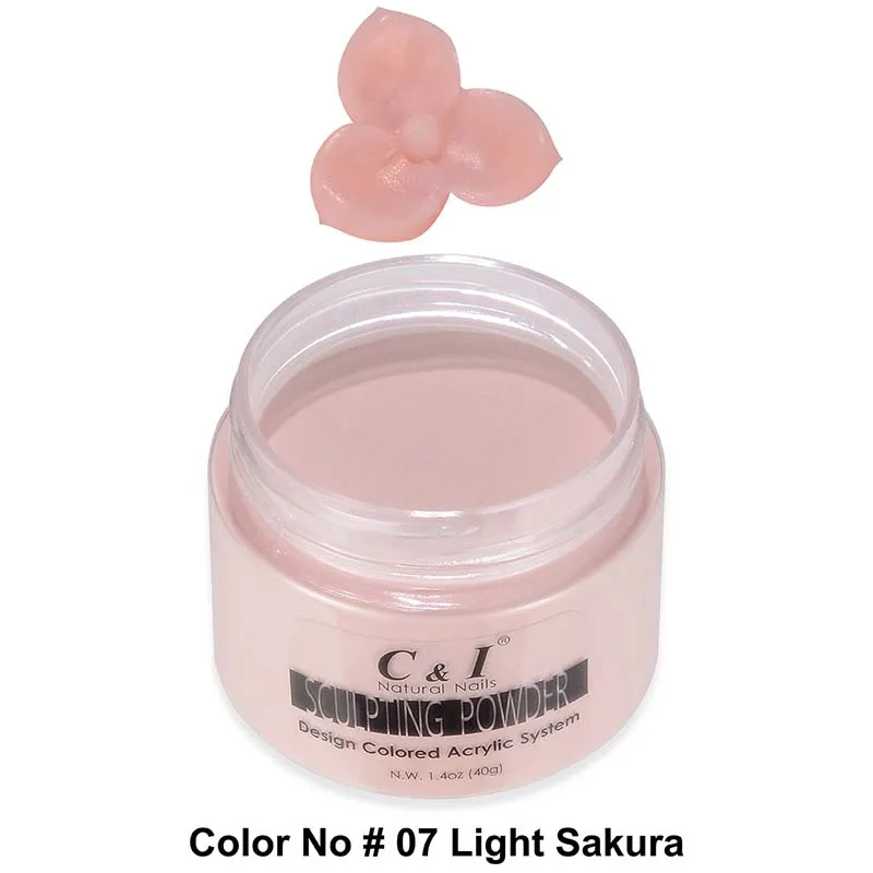Acrylic Powder, #07 Ligiht Sakura, Sculpting Powder for Nail Beauty, 40g