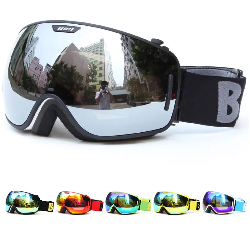 Benice uv400 anti-niebla gafas de esquí doble capas adulto gafas de esquí lente snowboard gafas para hombres y mujeres de snowboard gafas