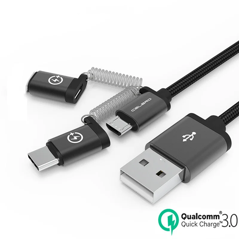 

3 In 1 Usb Type C Charging Cable Quick Charge Qc 3.0 Usb-c Fast Charging Cable for Xiaomi Redmi Note 8 7 Pro Huawei Usbc Kabel