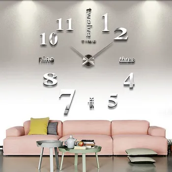 

DIY Wall Sticker Clock 3D Big Mirror Clock Wall Stickers 2018 New Home Decoration Modern Design Wall Clocks Wall Sticker