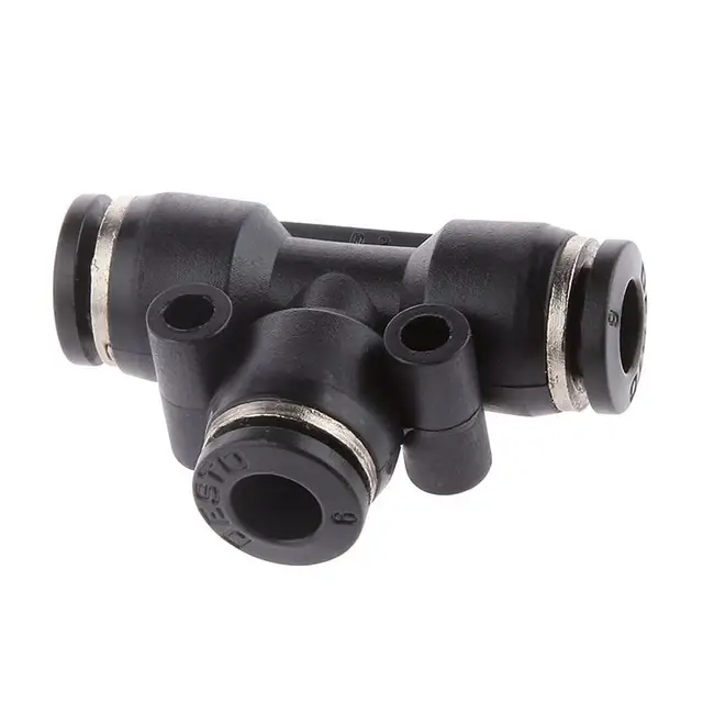 WINOMO 10pcs Tube OD 6mm 1/4 Tee Union Pneumatic Push Connector Air Line Quick Fittings Joint Adapter Couplings