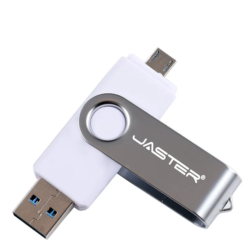 JASTER USB 2,0 Смартфон Android OTG USB флеш-накопитель для Android/PC карта памяти 4 ГБ 8 ГБ 16 ГБ 32 ГБ 64 ГБ 128 ГБ - Цвет: White