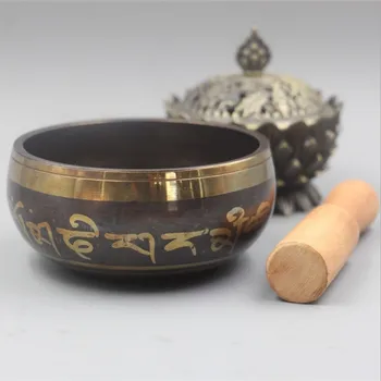 

YM 404 14.5cm bowl Meng religious supplies to Tibet Nepal handmade pure brass Buddha copper chime Yoga bowl