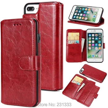 

Retro Multifunction Car Mount Holder Wallet Leather Pouch Case For Iphone X 8 I8 7 PLUS 6 6S I6 Stand 2 in 1 ID Card Cover 30pcs
