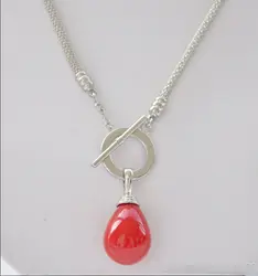 Бесплатная доставка >>>>> z5298 20 мм красный капельного южного морские раковины жемчужное ожерелье подвеска 17 дюймов