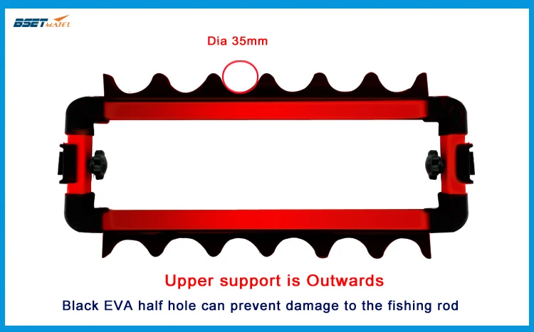 Алюминий брошь из сплава, с красными цвет Подставка под удочку подставка держатель EXPO Поддержка рыболовные снасти