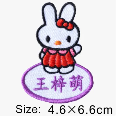 Customized Kids Name stickers Embroidery Iron Sewn on cloth patches Cartoon Characters - 19