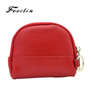 

Fecilia Newest Mini Wallet Women Cowhide Zip Coin Purse Coin Organizer Pouch Change 2019 For Children Handbags Travel Wallets