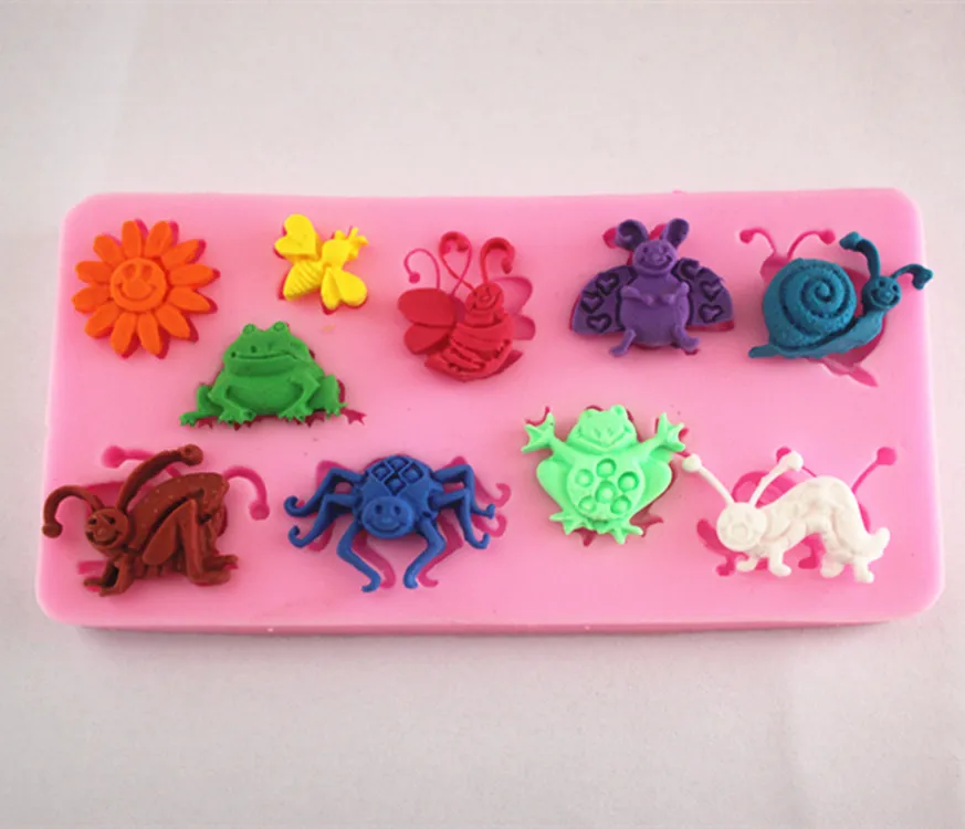 

Sun and cute little insects silicone cake fondant decoration mold tools FM261