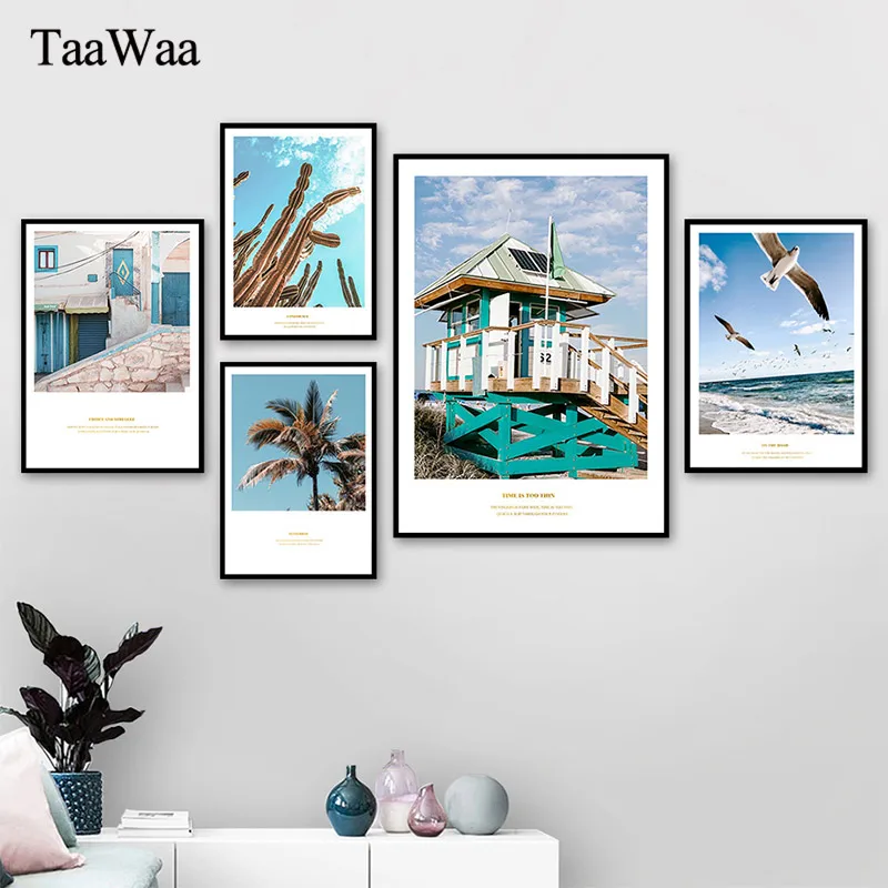 

Scandinavian Tropical Decoration Sea Seagull House Canvas Poster Landscape Nordic Style Wall Art Print Nature Painting Decor