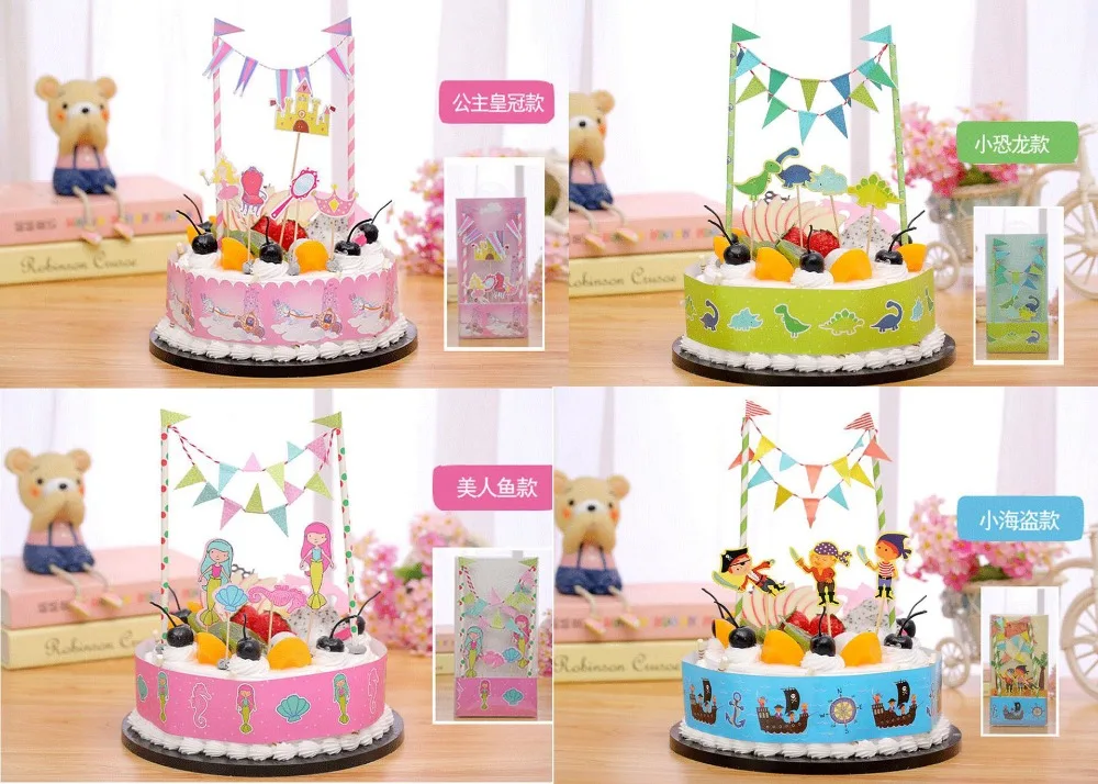 2017 2boxes Lot Kids Creative Birthday Cake Table