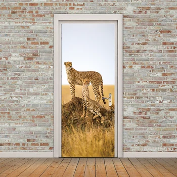 

PVC Waterproof Art Home Decoration Animal Wolf Horse Decal Door 3D Print Sticker Self Adhesive Diy Paper for Bedroom Stickers