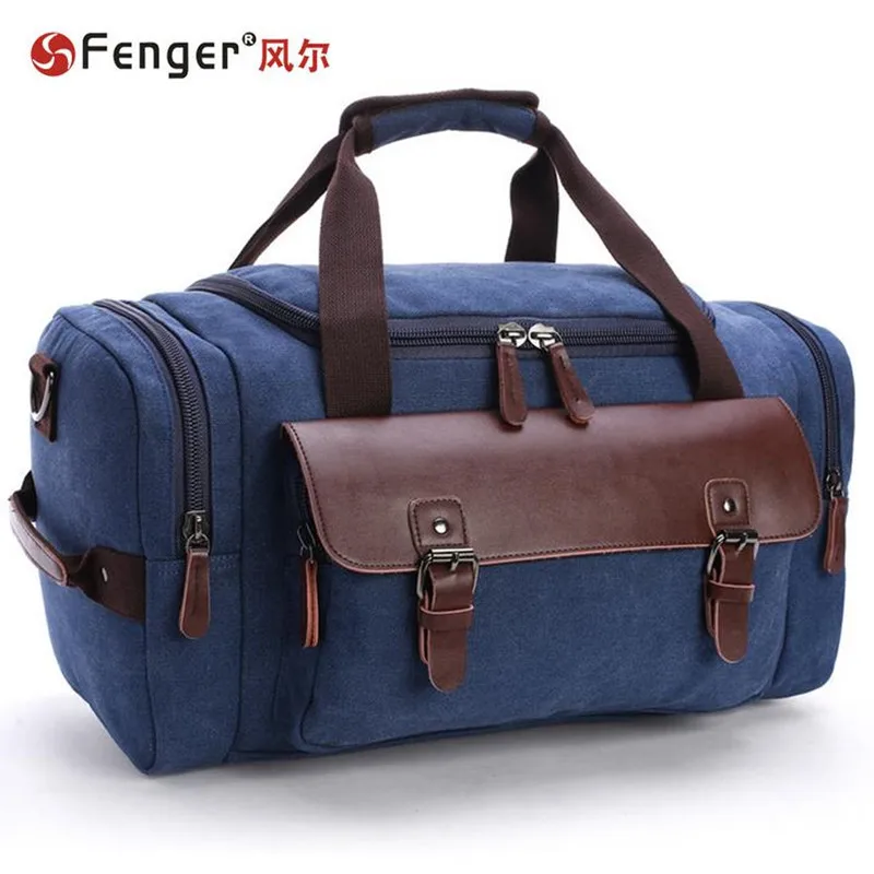 

Men's fashion big bag Canvas Travel Bags Large-capacity suitcase Men's shoulder bag black,dark blue duffle bags