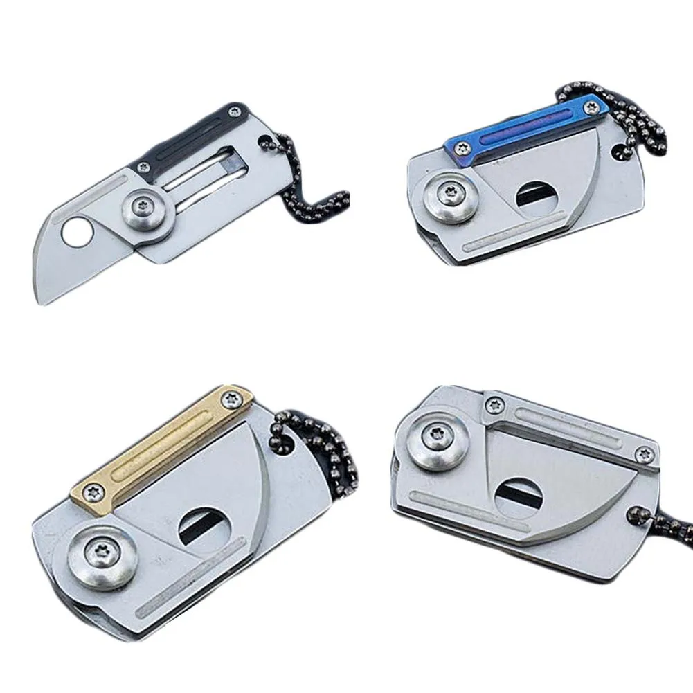 

Mini Folding Blade Pocket Knife Dog Tag Key Chain Exquisite ornaments coin knife portable pocket gadget folding knife