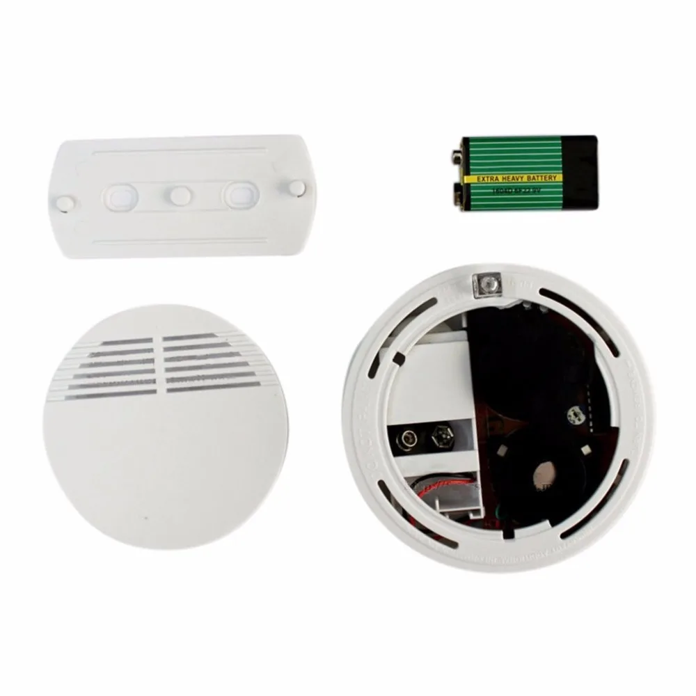 

Photoelectric Smoking Detector Alarm More than 85dB Alarm Independent Fire Smoke Sensor For Home Security With 9V Batteries