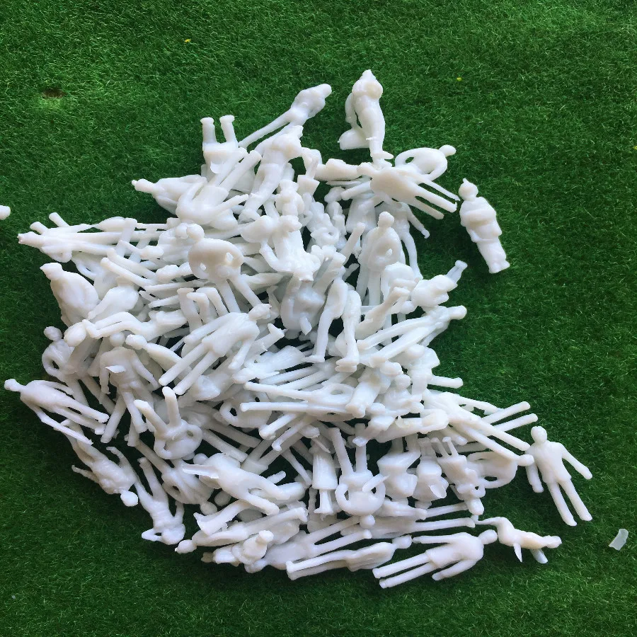 

100pcs/lot architecture white plastic 1/100 scale model figure for ho train layout