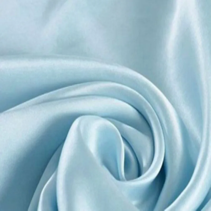 Шелк тутового шелкопряда ткань многоцветная гладкокрашеная шелковая ткань для платья шелковое постельное белье шарф# LS0114-24 - Цвет: light blue