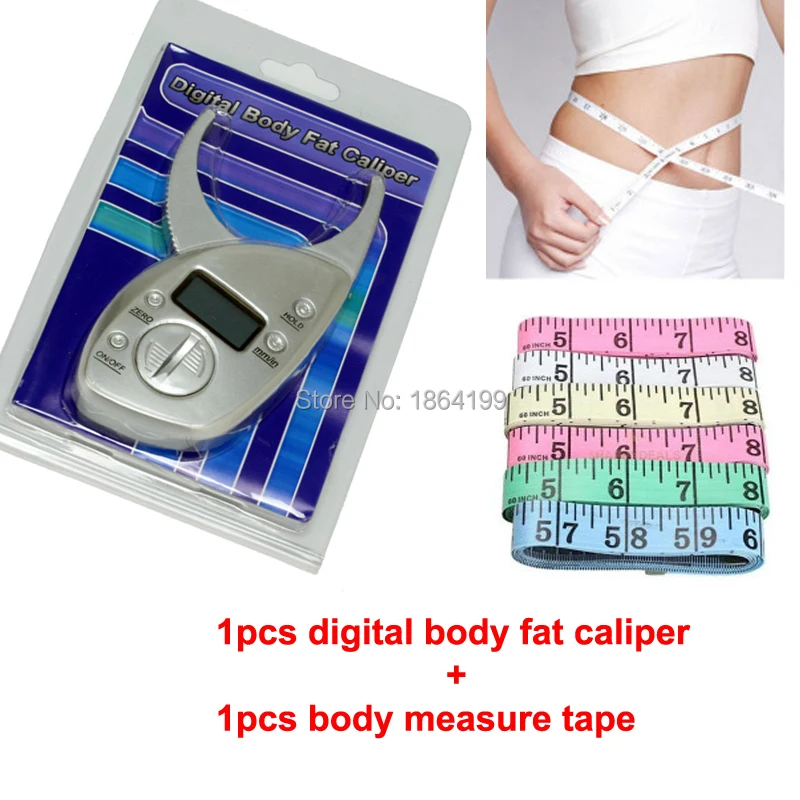 1PC Body Fat Caliper Monitors Electronic Digital body fat analyzer Tape