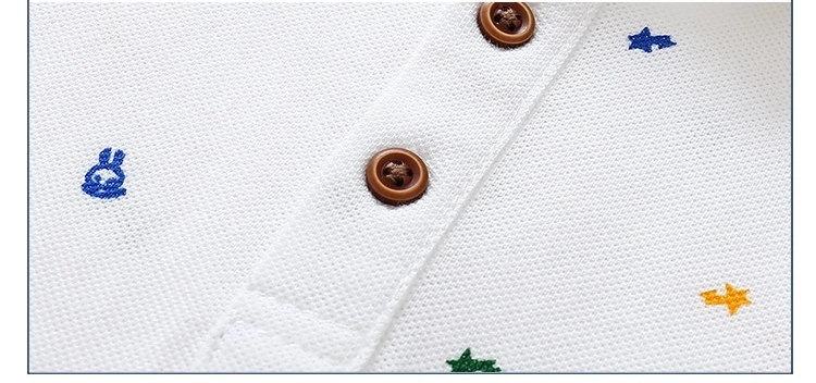 2018 Casual 2-10 Years Children Clothing Cotton Short Sleeve Turn-Down Collar White Blue Print Kids Boys T Shirt 1 (12)