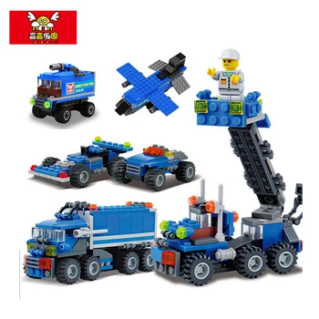 Best selling 163Pcs Model Building Block Kits Transport Dumper Truck Building Blocks 8 Shapes DIY Brand Educational toys kids