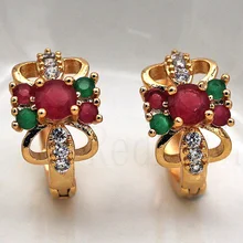 Новые богемные цветочные серьги для женщин, Позолоченные полые радужные циркониевые серьги-кольца, трендовые ювелирные изделия для свадьбы, помолвки, подарок