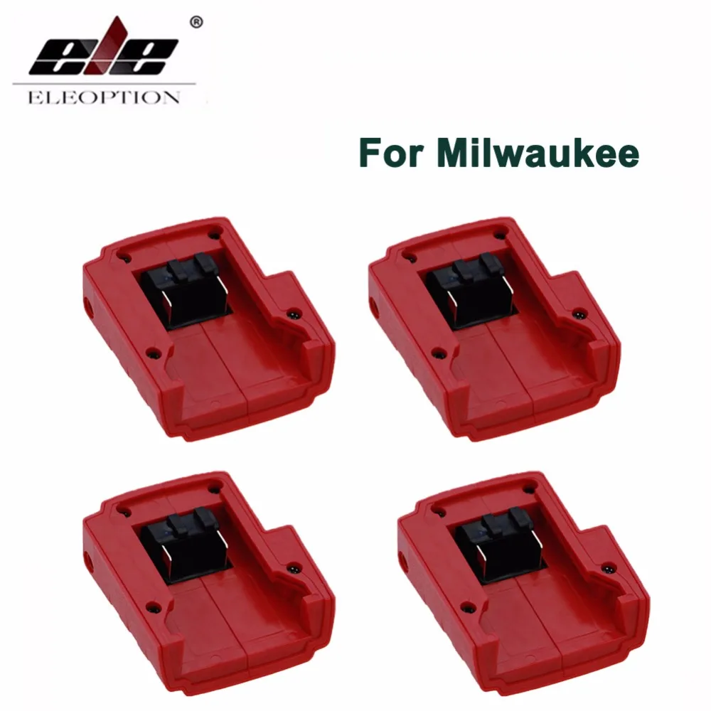 ELEOPTION 4x DC 12V USB Adapter for Milwaukee 49 24 2371 M18 Lithium