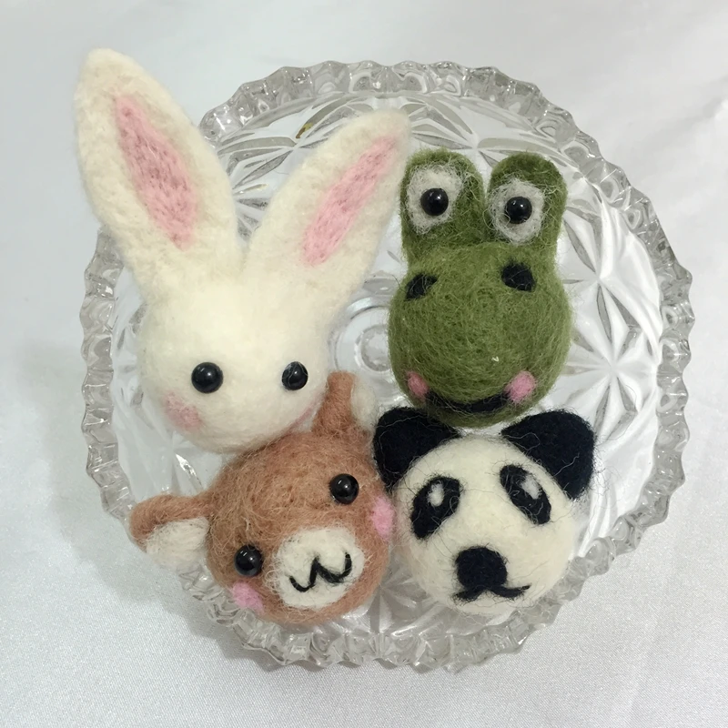 

35-60MM 12Pcs ( Pure Handmade & Wool felt) 3D Animal Woolen Wire Garment Accessories & Jewelry Beads