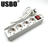 White 250V 16A 3 4 5 6jack EU power adaptor outlet strip German wiring board extension socket power cord converter with switch ► Photo 3/6