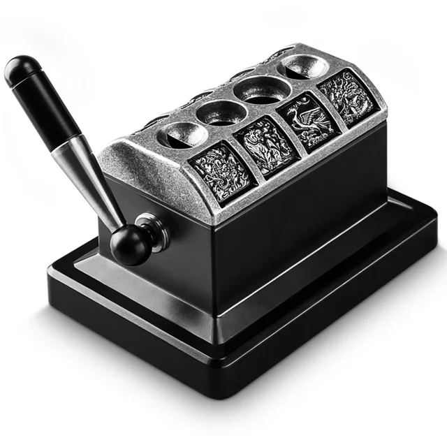 Cigar Cutter Bronze Bitch 4 Hole V Cigar Cutter Stainless Steel desktop