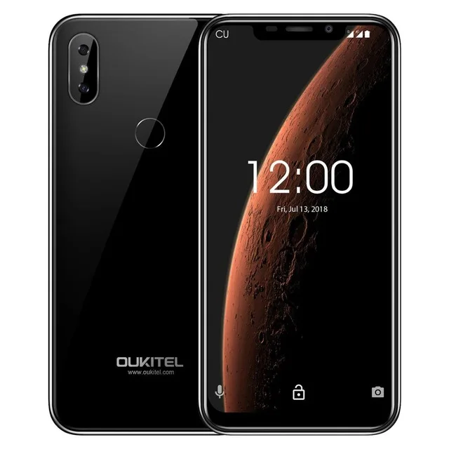 OUKITEL C13 Pro 6,1" 19:9 2 ГБ 16 ГБ Android 9,0 мобильный телефон MT6739 Четырехъядерный 4G LTE 5G/2,4G wifi смартфон распознавание лица отпечаток пальца - Цвет: Black