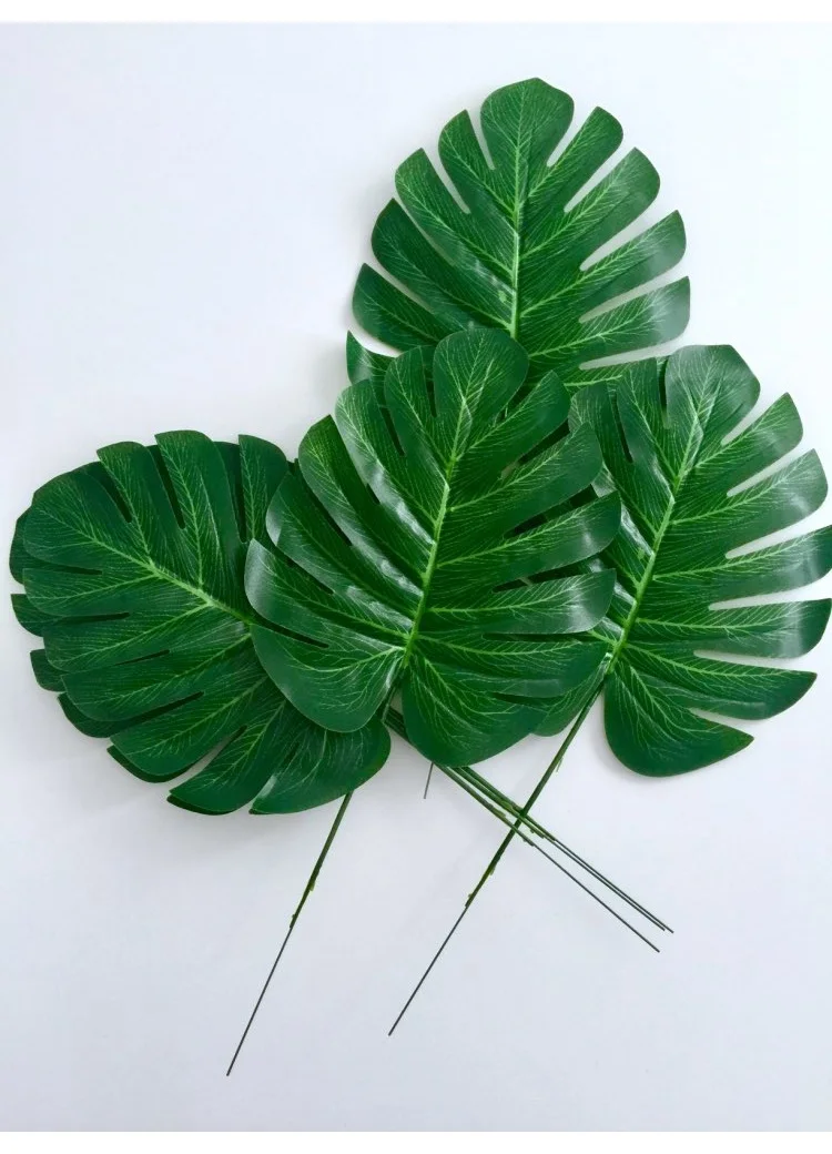 FENGRISE пластиковые искусственные листья монстера пальмы листья для свадебных мероприятий Свадебная вечеринка украшения DIY вечерние украшения