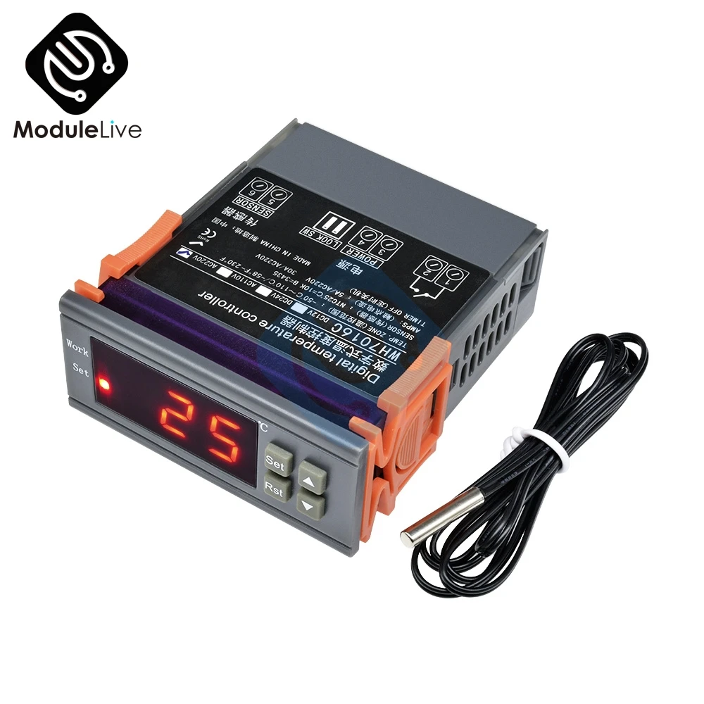 

1Pcs Automatic Digital Temperature Controller Thermostat AC 220V Control Switch