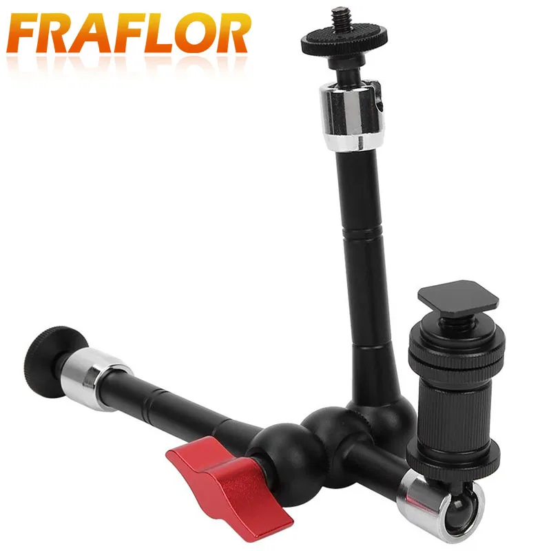 11 дюймов Friction Articulating двойной шарнирное сочлененное крепление 1/4 Стандартный нить для DSLR Камера монитор Светодиодный проблесковый свет фото вспомогательное студийное оборудование