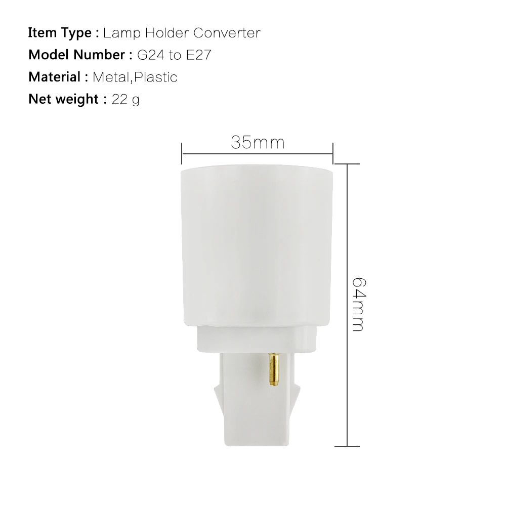 Светодиодный G24 для E27 основного разъема галогенные компактные люминесцентные лампы свет конвертер лампового адаптера Адаптер держателя лампы