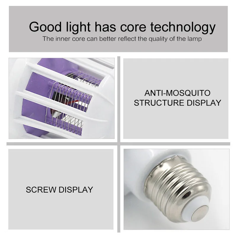 E27 наклейка от комаров Светодиодная лампа для Внутреннее освещение Жук Zapper ловушка лампа насекомые средство от комаров свет Прямая поставка