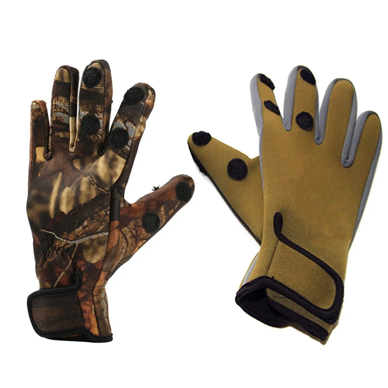 New Sport Leather Fishing Gloves Men 3 Half Finger Breathable Anti Slip