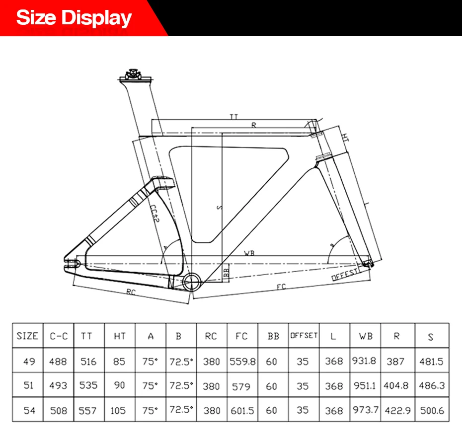 Perfect 2018 new full carbon track frame BSA single speed Carbon Track Bike Frame 49/51/54CM 700c stiff frames fixed gear bike frameset 27