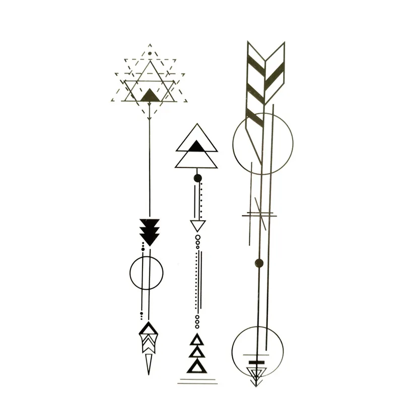 Waterproof Temporary Fake Tattoo Stickers Geometric Black ...