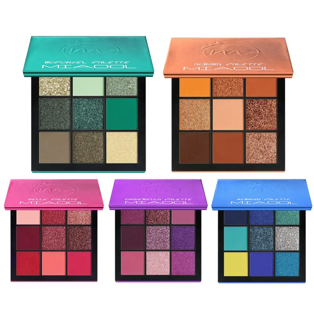 

MIAOOL 2019 New Eye Shadow Palette Shimmer Matte 9 Colors Beauty Makeup Mini Colorful Eyeshadow Palette Cosmetics Set