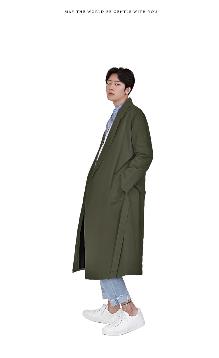 Тренч, Классический тренч для молодых мужчин, мужской Тренч, Мужская одежда, длинные куртки и пальто, Японский Корейский стиль, пальто