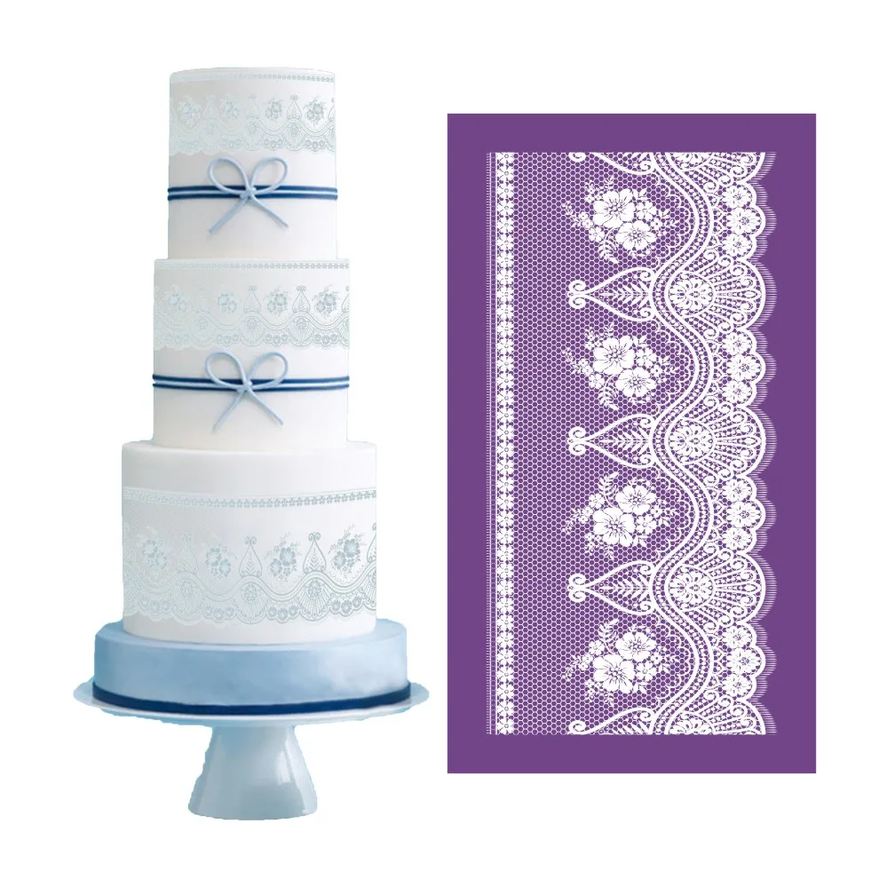 

Flowers and Leaves Lace Stencil for Cake Design Fondant New Design Cake Mesh Stencil Lace Mold Fabric Stencils Decorating