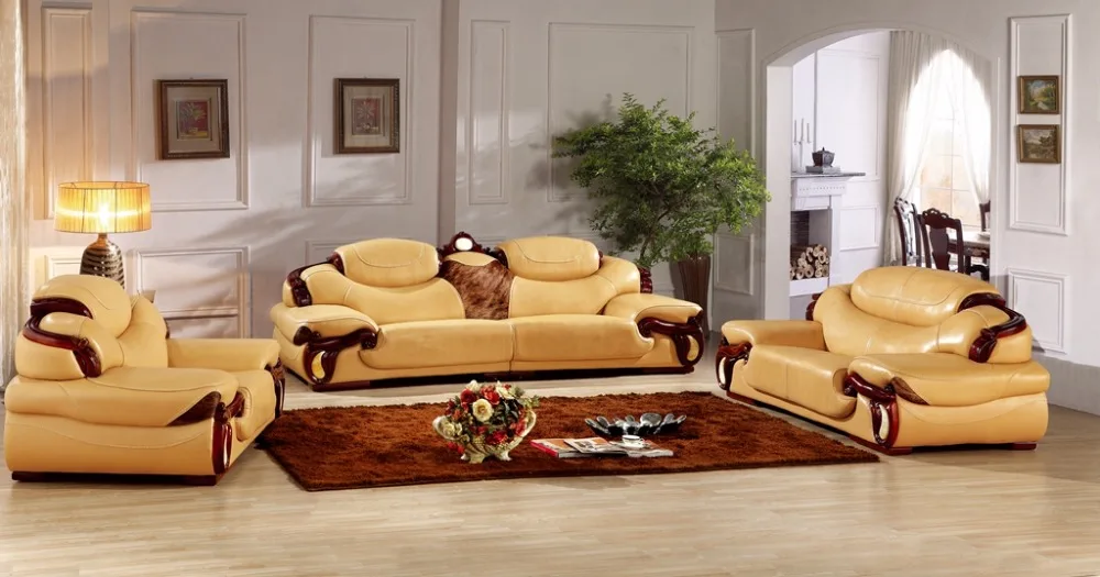 antique European leather sofa set living room sofa made in China sectional sofa