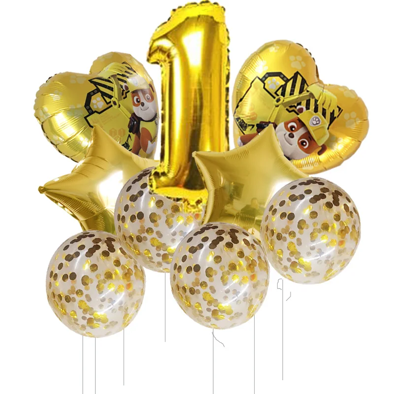 Лапа патруль фольга Гелиевый шар номер 1 2 3 лет День рождения воздушный шар "Конфетти" мультфильм фигура воздушный шар детский душ