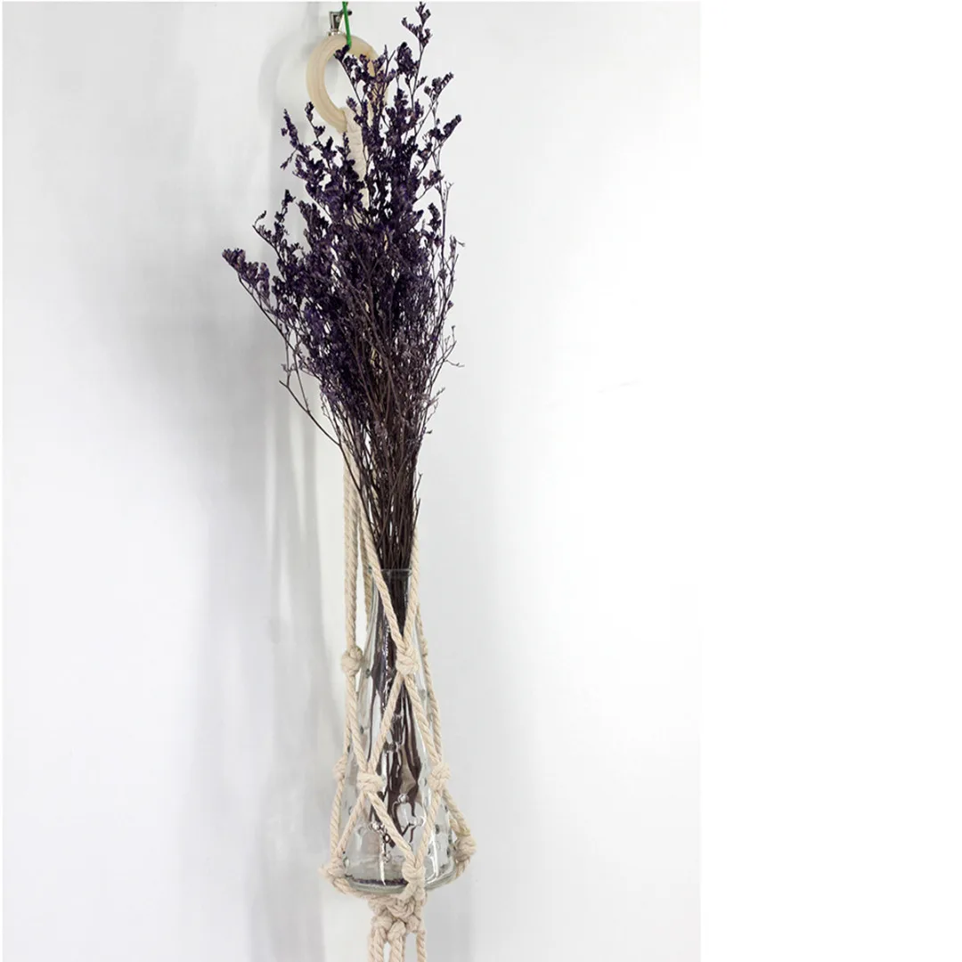 Flower Pot Macrame Cotton Rope Hanging Planter Basket Hemp Rope Braided Large Pot Holder Home Garden Decoration Accs