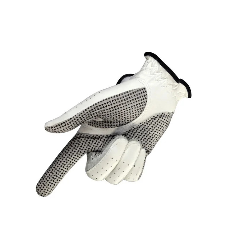 Мужская кожаные перчатки для гольфа Левая Правая рука мягкая дышащая чистая овчина с антискользящим гранулами варежки