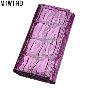 

Women Wallet Hasp Coin Purses Famous Brand Genuine Leather Ladies Crocodile Long Clutch Wallets TSD1225